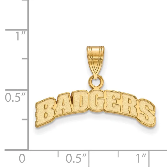 10k Gold University of Wisconsin Badgers Medium Pendant TreasureFineJewelers Necklaces