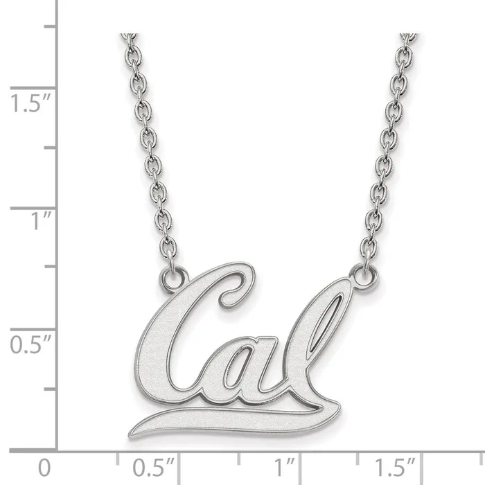10k White Gold Univ of California Berkeley Large Pendant Necklace TreasureFineJewelers Necklaces