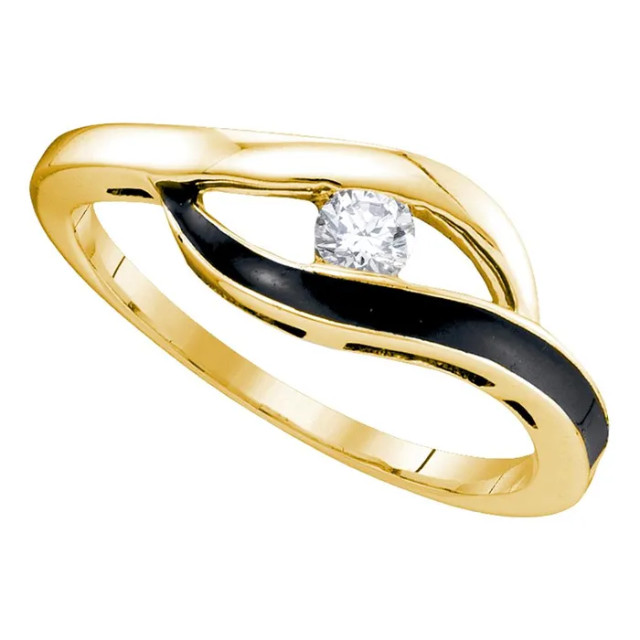 10kt yellow gold womens round diamond solitaire black tone promise bridal ring 18 cttw84467 North Arrow Shop Rings 10kt yellow gold womens round diamond solitaire black tone promise bridal ring 18 cttw84467 North Arrow Shop Rings