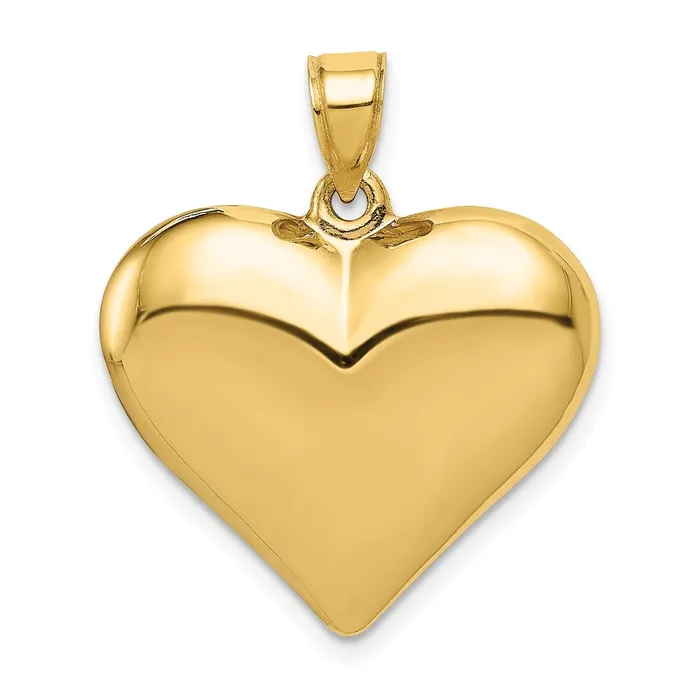 14K Polished 3D Puffed Heart Pendant TreasureFineJewelers Necklaces