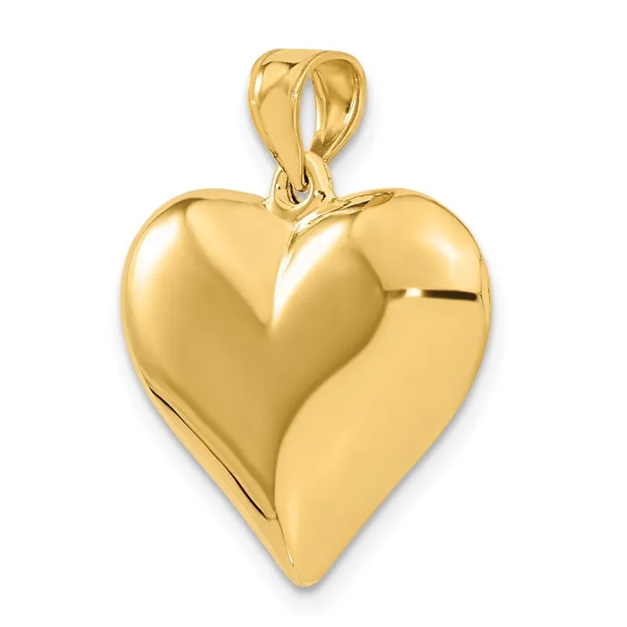 14K Polished 3D Puffed Heart Pendant TreasureFineJewelers Necklaces