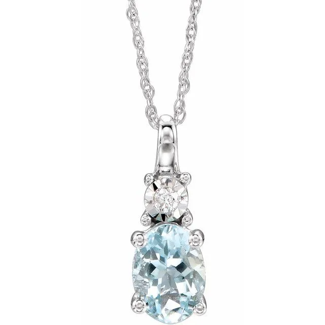 14K White Aquamarine 02 CTW Diamond 18 Necklace TreasureFineJewelers Necklaces 14K White Aquamarine 02 CTW Diamond 18 Necklace TreasureFineJewelers Necklaces