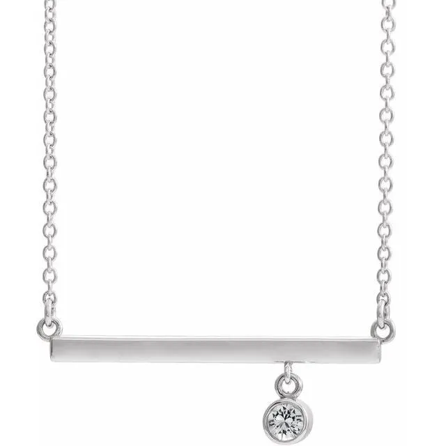 14K White Gold 110 CTW Natural Diamond BezelSet 18 Bar Necklace TreasureFineJewelers Necklaces 14K White Gold 110 CTW Natural Diamond BezelSet 18 Bar Necklace TreasureFineJewelers Necklaces