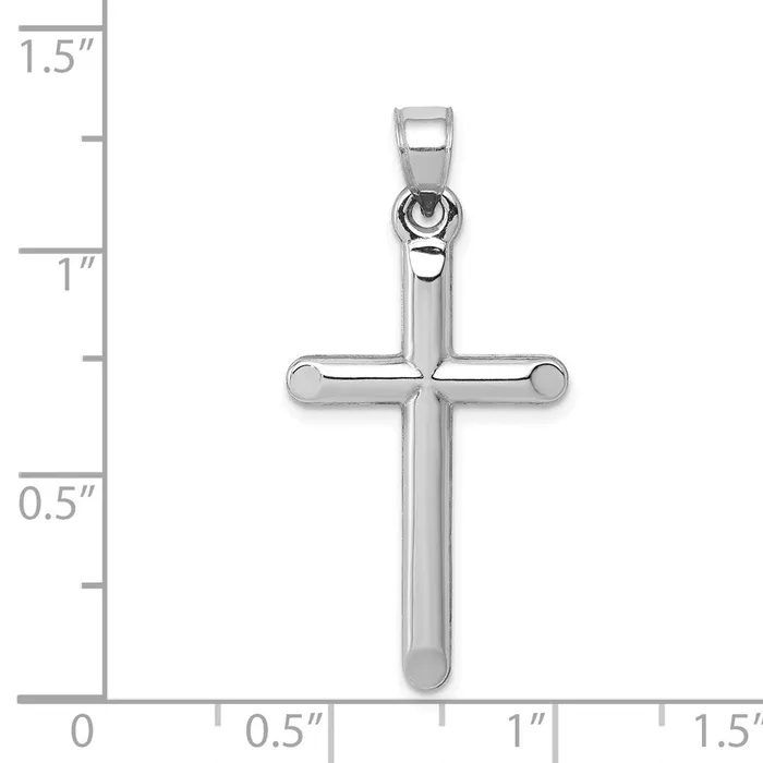 14k White Gold Hollow Cross Pendant TreasureFineJewelers Necklaces
