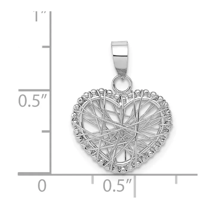 14K White Gold Open Wire Heart Pendant TreasureFineJewelers Rings