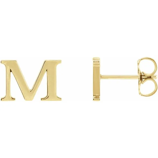 14K Yellow Gold Single Roman Numeral M Earring TreasureFineJewelers Earrings 14K Yellow Gold Single Roman Numeral M Earring TreasureFineJewelers Earrings