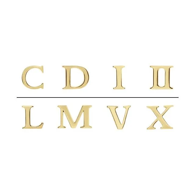 14K Yellow Gold Single Roman Numeral M Earring TreasureFineJewelers Earrings