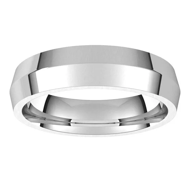 18K White Gold 5 mm Knife Edge Comfort Fit Wedding Band TreasureFineJewelers Rings