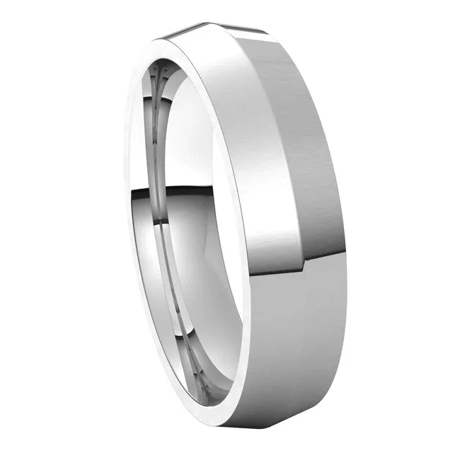 18K White Gold 5 mm Knife Edge Comfort Fit Wedding Band TreasureFineJewelers Rings