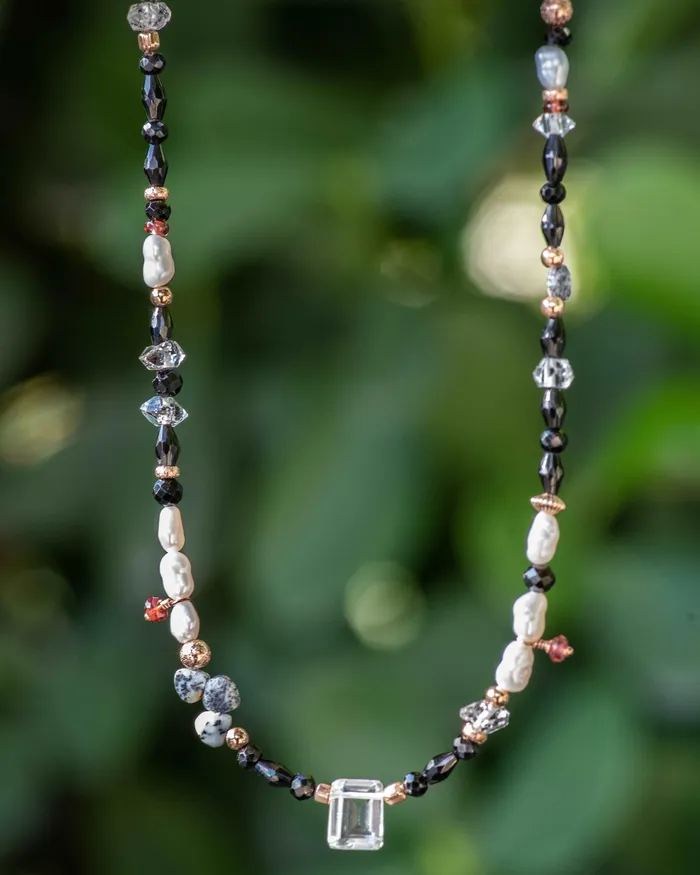 Black Spinel Freshwater Pearl Gemstone Beaded Necklace Vida Jewelry Designs Necklaces Black Spinel Freshwater Pearl Gemstone Beaded Necklace Vida Jewelry Designs Necklaces