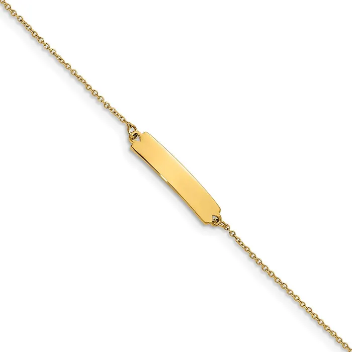 Bracelets Stainless Steel Polished Yellow IPplated 7in Small ID Bracelet TreasureFineJewelers