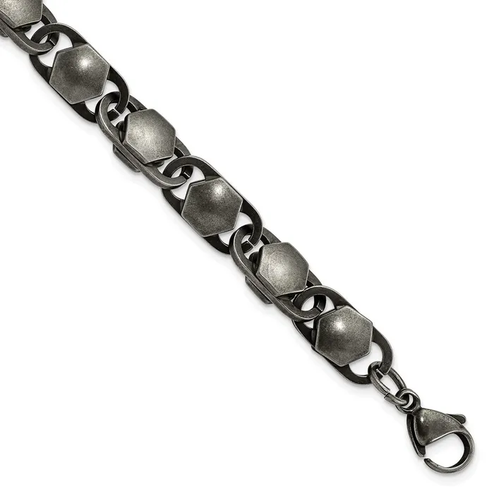 Bracelets TreasureFineJewelers Stainless Steel Antiqued and Brushed 850mm 825in Bracelet Bracelets TreasureFineJewelers Stainless Steel Antiqued and Brushed 850mm 825in Bracelet