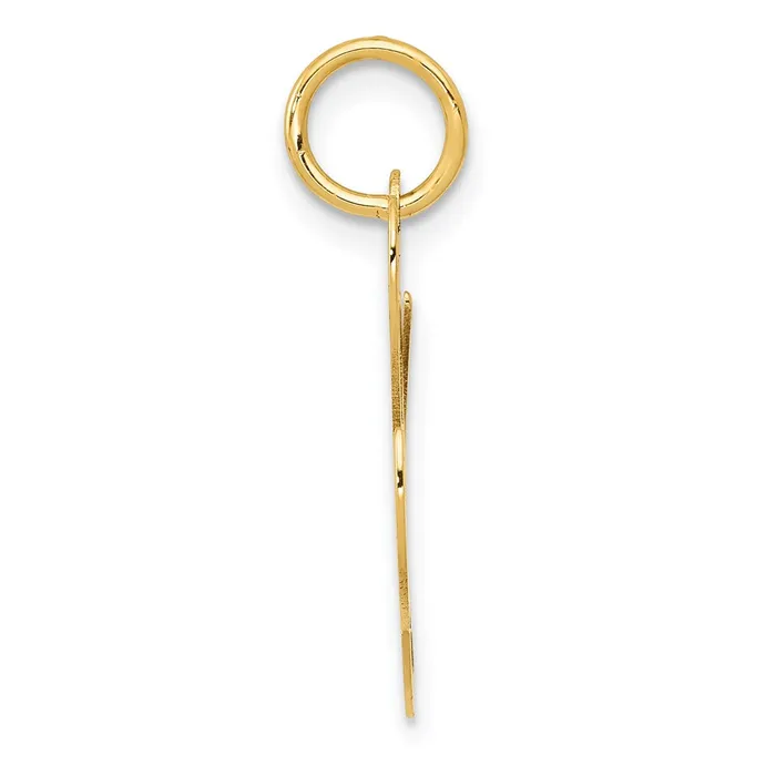 Charm Necklaces 14k Yellow Gold Medium Fancy Script Letter L Initial Charm TreasureFineJewelers