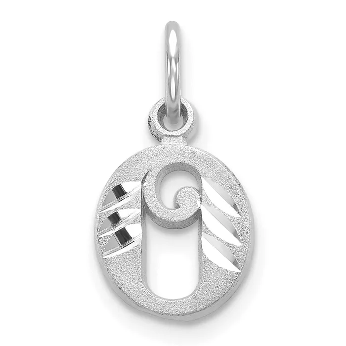 Charm Necklaces TreasureFineJewelers 14k White Gold Diamondcut Letter O Initial Charm Charm Necklaces TreasureFineJewelers 14k White Gold Diamondcut Letter O Initial Charm