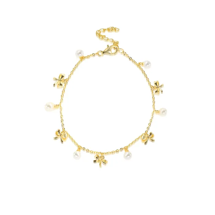 Coquette Charm Adorable Pearl Ring Bracelet Necklace Chic Hoop Earrings Set by Katie Trendolla Jewelry Earrings