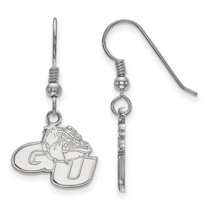 Earrings Sterling Silver Rhodiumplated Gonzaga University GU Bulldog Small Dangle Wire Earrings TreasureFineJewelers Earrings Sterling Silver Rhodiumplated Gonzaga University GU Bulldog Small Dangle Wire Earrings TreasureFineJewelers