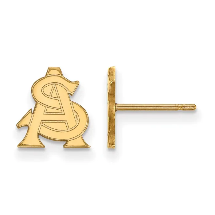 Earrings TreasureFineJewelers 10k Gold Arizona State University XS Post Earrings Earrings TreasureFineJewelers 10k Gold Arizona State University XS Post Earrings