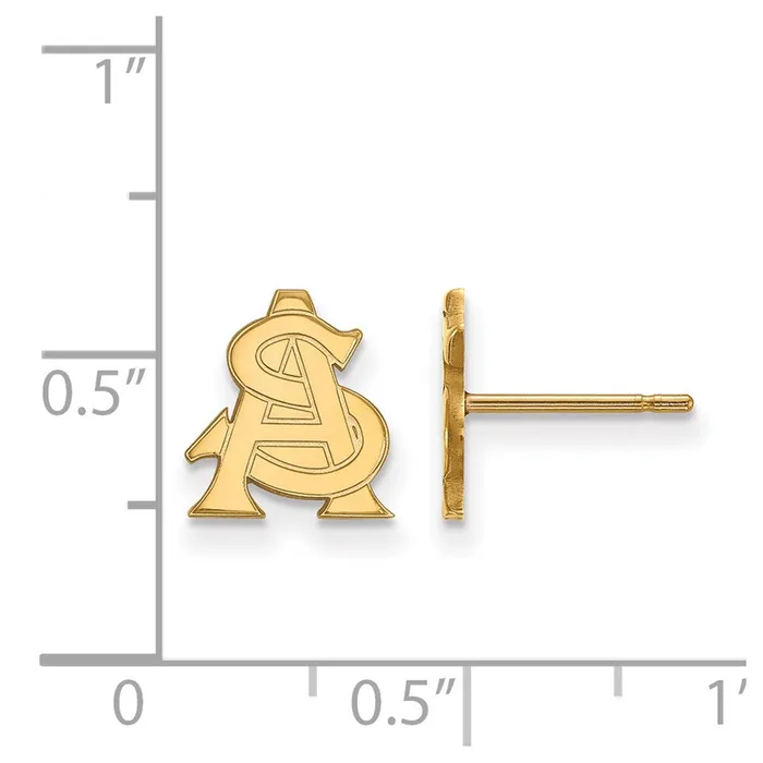 Earrings TreasureFineJewelers 10k Gold Arizona State University XS Post Earrings