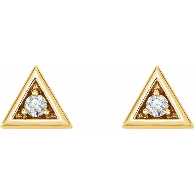 Earrings TreasureFineJewelers 14K Yellow 18 CTW Diamond Triangle Earrings