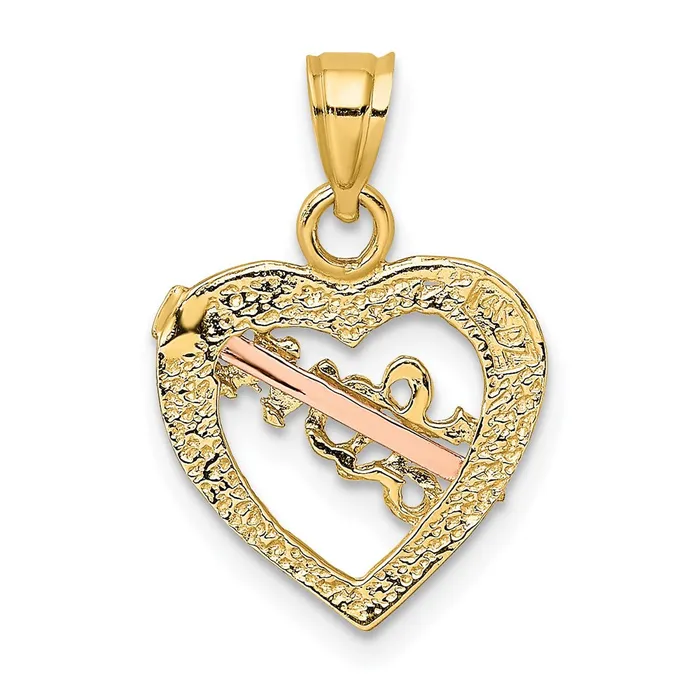 Earrings TreasureFineJewelers 14k Yellow and Rose Gold w White Rhodium LOVE Heart w Arrow Charm