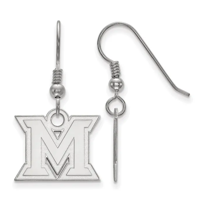 Earrings TreasureFineJewelers Sterling Silver Rhodiumplated Miami University Ohio Letter M Small Dangle Wire Earrings Earrings TreasureFineJewelers Sterling Silver Rhodiumplated Miami University Ohio Letter M Small Dangle Wire Earrings