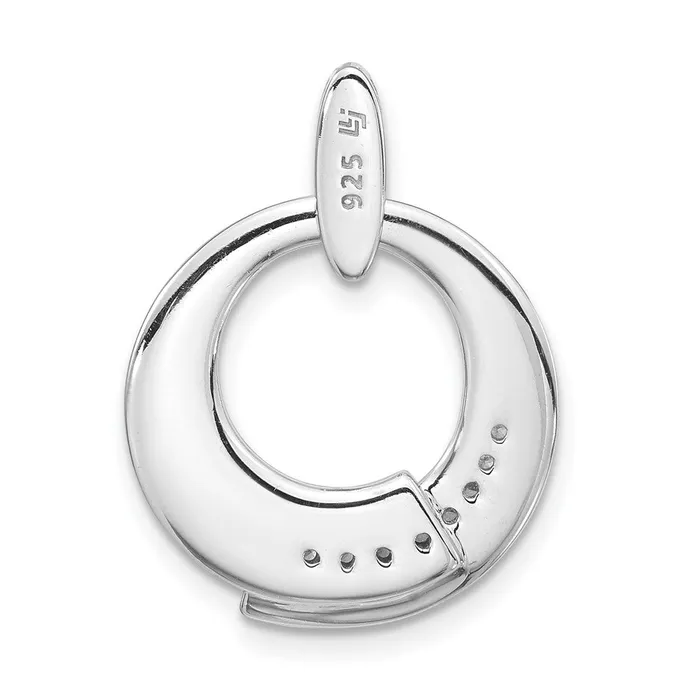 Leslies Sterling Silver Rhp and Goldplated CZ Brushed Pendant TreasureFineJewelers Necklaces