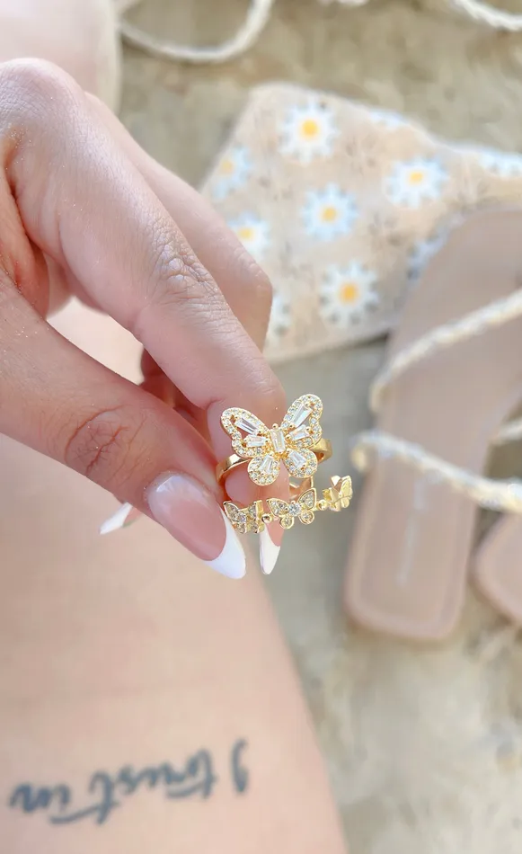 MP Jewelry Rings Diamond Butterfly Ring
