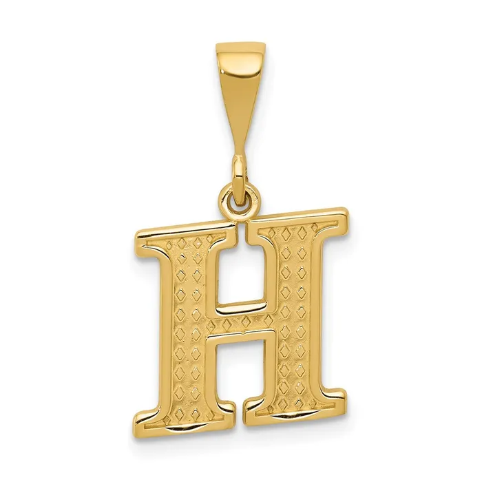 Necklaces 10k Yellow Gold Initial H Pendant TreasureFineJewelers