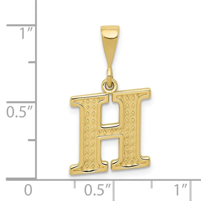 Necklaces 10k Yellow Gold Initial H Pendant TreasureFineJewelers