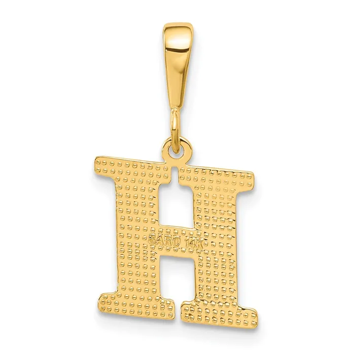 Necklaces 10k Yellow Gold Initial H Pendant TreasureFineJewelers