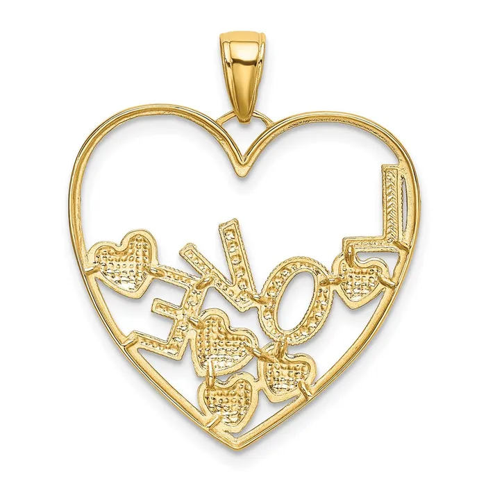 Necklaces 14K wRhodium LOVE and Floating Hearts Pendant TreasureFineJewelers