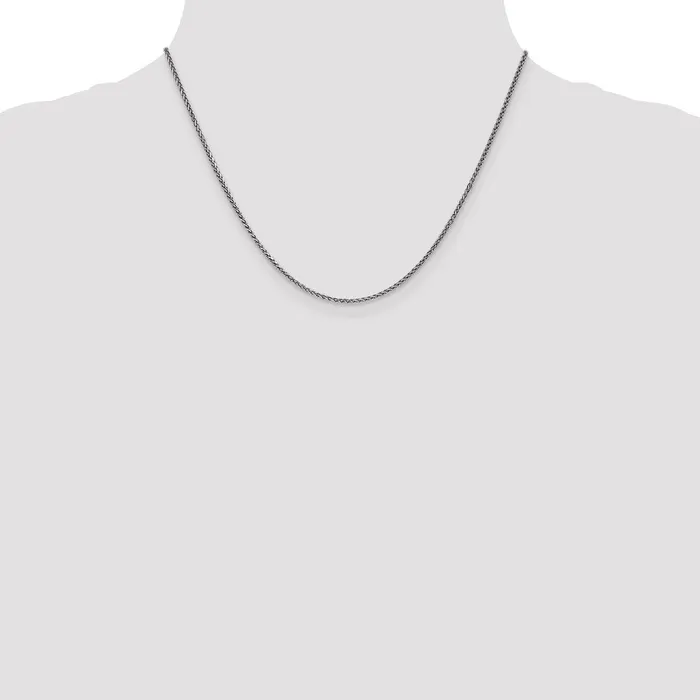 Necklaces Leslies 14K White Gold 14mm Solid DC Spiga Chain TreasureFineJewelers