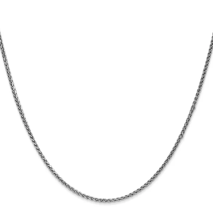 Necklaces Leslies 14K White Gold 14mm Solid DC Spiga Chain TreasureFineJewelers