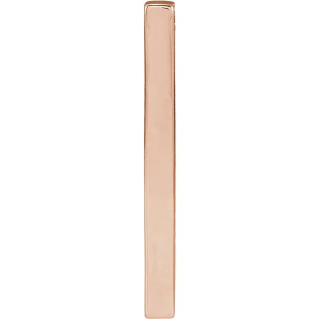 Necklaces TreasureFineJewelers 14K Rose Gold 25x26 mm Engravable FourSided Vertical Bar Pendant Necklaces TreasureFineJewelers 14K Rose Gold 25x26 mm Engravable FourSided Vertical Bar Pendant