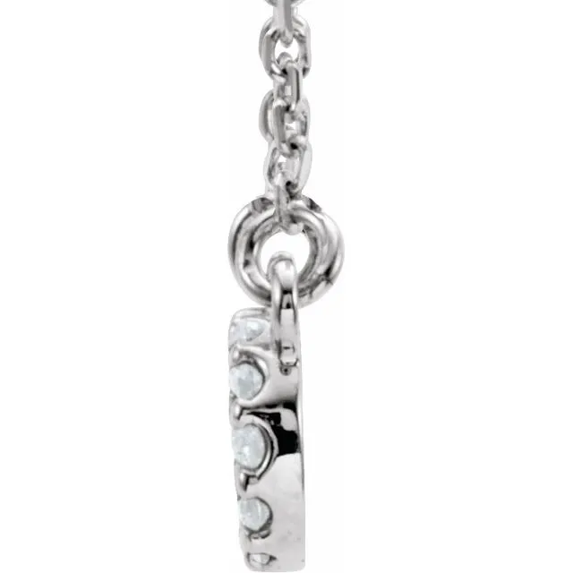Necklaces TreasureFineJewelers 14K White Gold 110 CTW Natural Diamond Infinity 16 12 Necklace