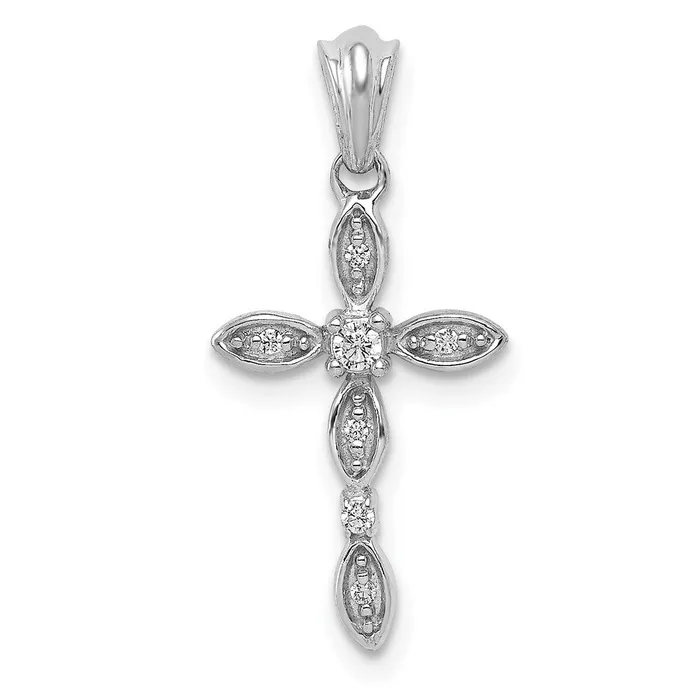 Necklaces TreasureFineJewelers 14k White Gold 120ct Diamond Cross Pendant Necklaces TreasureFineJewelers 14k White Gold 120ct Diamond Cross Pendant