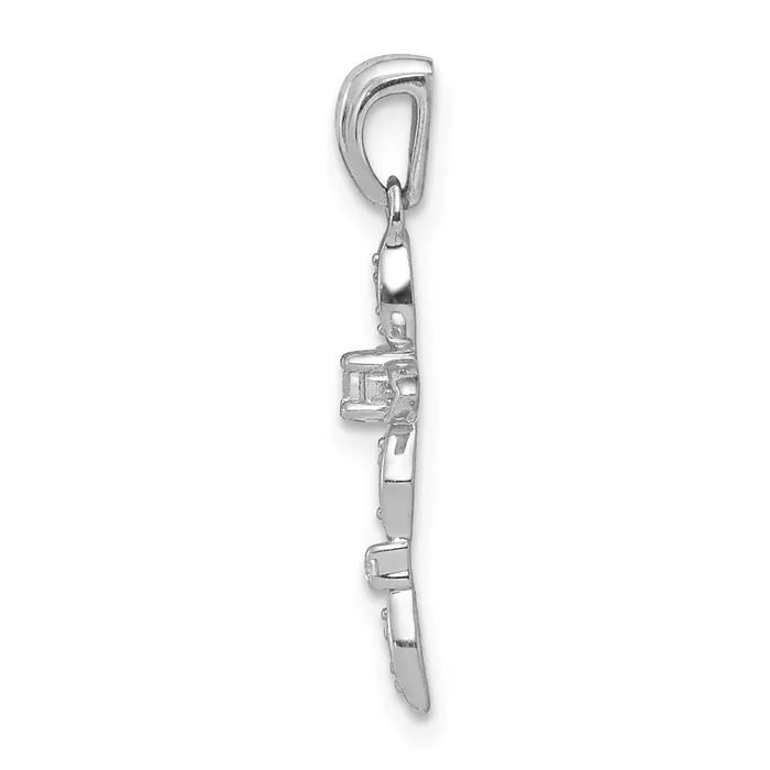Necklaces TreasureFineJewelers 14k White Gold 120ct Diamond Cross Pendant