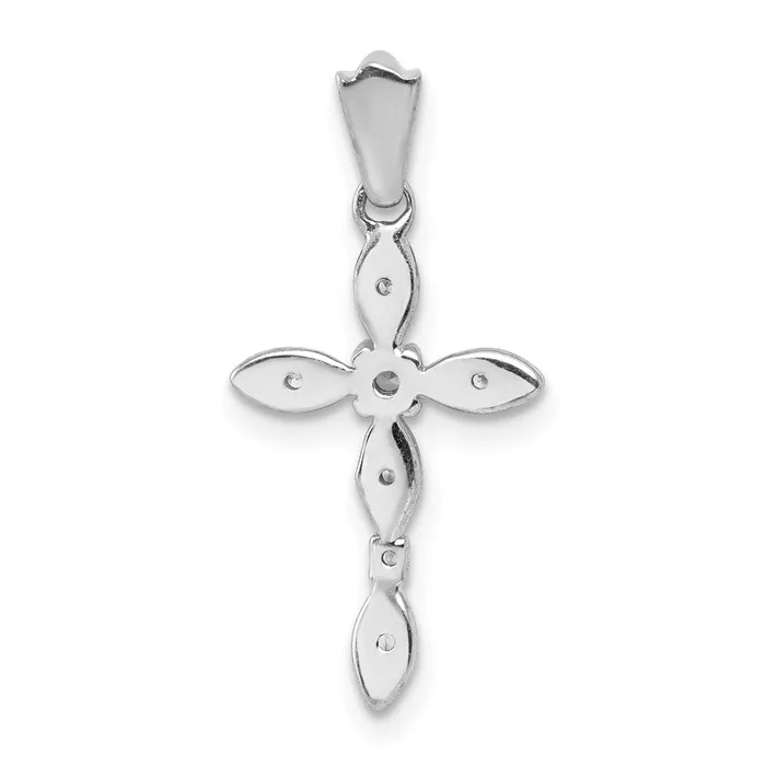 Necklaces TreasureFineJewelers 14k White Gold 120ct Diamond Cross Pendant