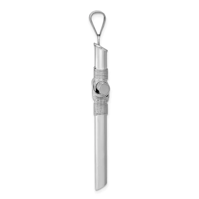 Necklaces TreasureFineJewelers 14K White Gold wCenter Wrap Tube Cross Pendant
