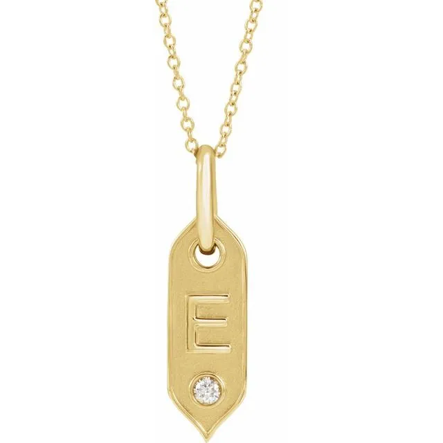 Necklaces TreasureFineJewelers 14K Yellow Gold Initial E 05 CT Natural Diamond 1618 Necklace Necklaces TreasureFineJewelers 14K Yellow Gold Initial E 05 CT Natural Diamond 1618 Necklace
