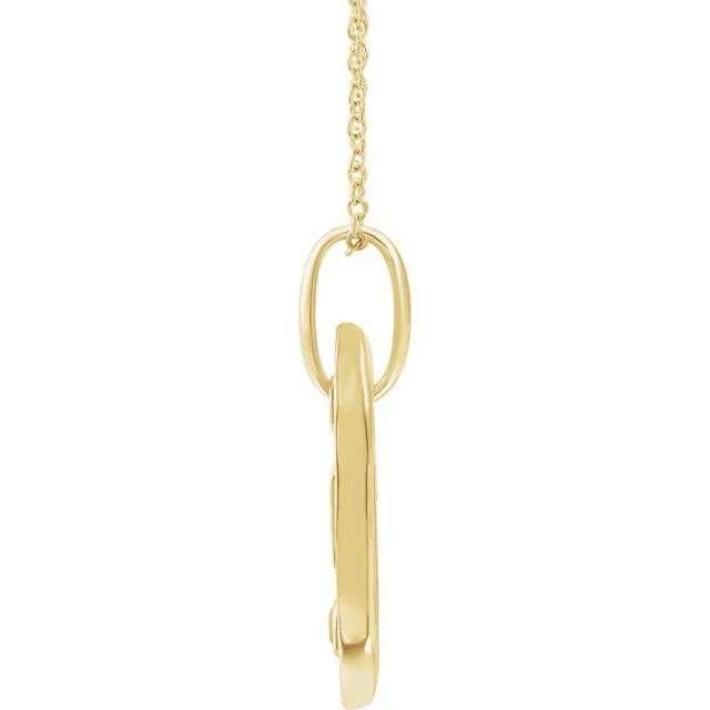 Necklaces TreasureFineJewelers 14K Yellow Gold Initial E 05 CT Natural Diamond 1618 Necklace