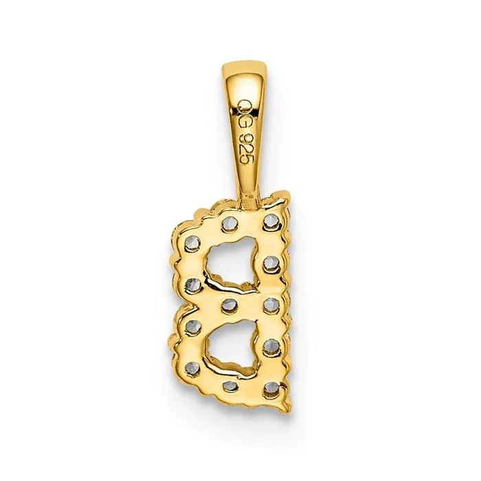 Necklaces TreasureFineJewelers 14KY Small Initial B Diamond Pendant