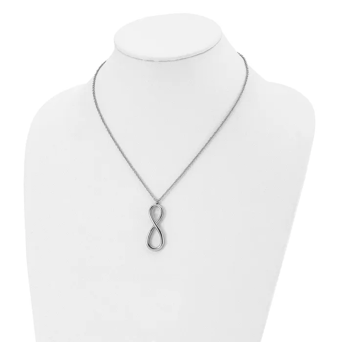 Necklaces TreasureFineJewelers Chisel Stainless Steel Polished Infinity Symbol on a 18 inch Cable Chain Necklace