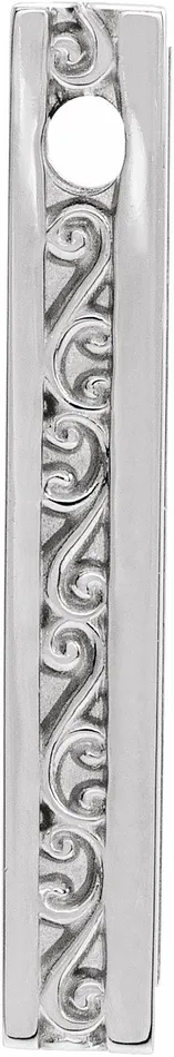 Necklaces TreasureFineJewelers Sterling Silver 2463x497 mm Engravable Sculptural Bar Slide Pendant