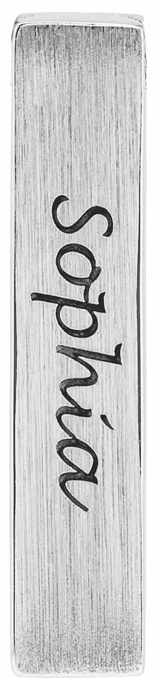 Necklaces TreasureFineJewelers Sterling Silver 2463x497 mm Engravable Sculptural Bar Slide Pendant