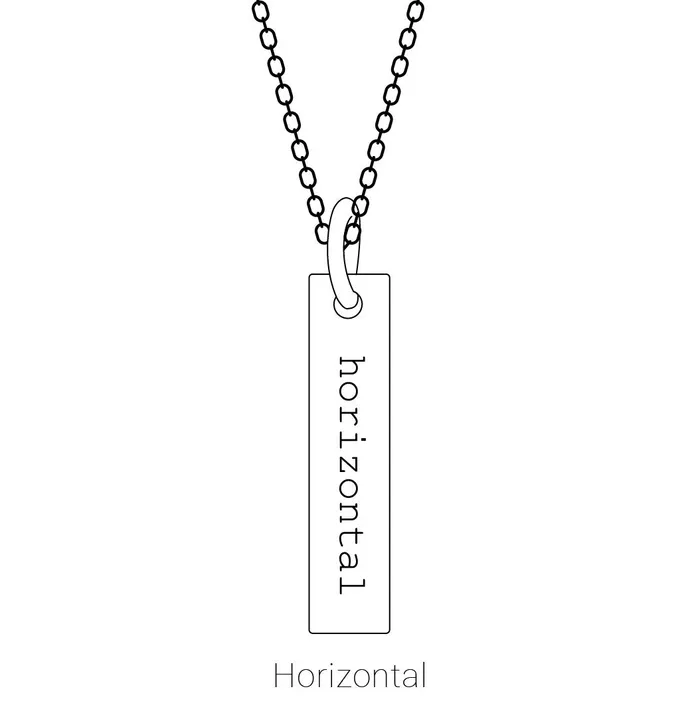 Necklaces TreasureFineJewelers Sterling Silver 2463x497 mm Engravable Sculptural Bar Slide Pendant