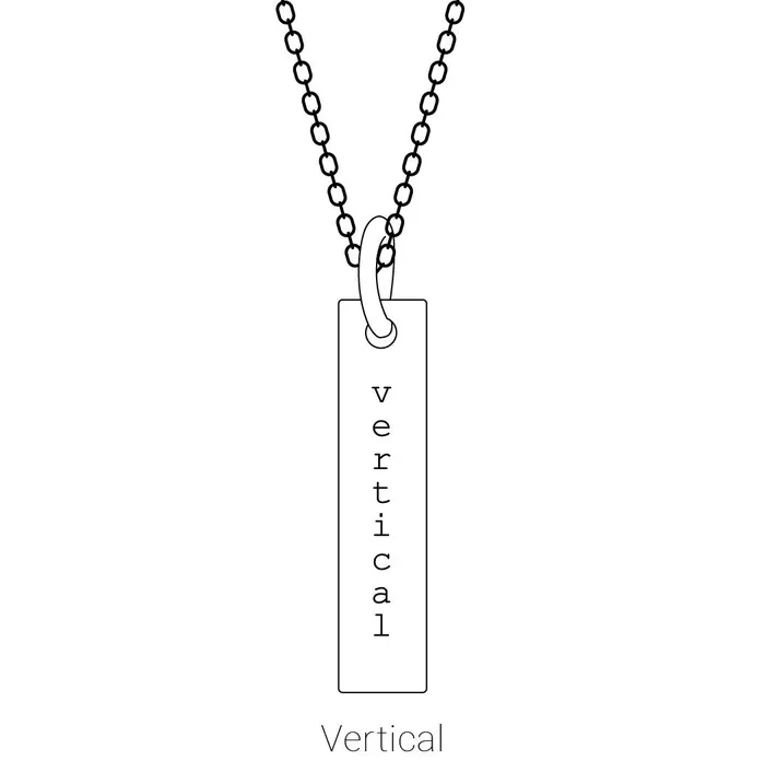 Necklaces TreasureFineJewelers Sterling Silver 2463x497 mm Engravable Sculptural Bar Slide Pendant