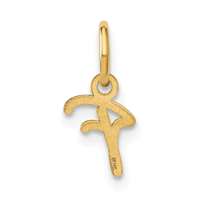 Necklaces TreasureFineJewelers Sterling Silver Goldplated Upper case Letter F Initial Charm