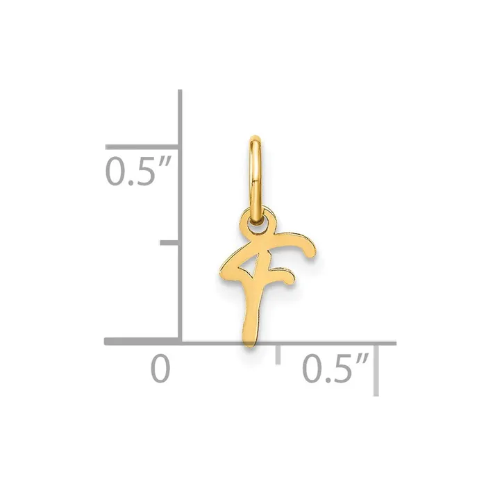 Necklaces TreasureFineJewelers Sterling Silver Goldplated Upper case Letter F Initial Charm