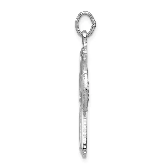 Necklaces TreasureFineJewelers Sterling Silver Rhodiumplated Satin Cross Pendant